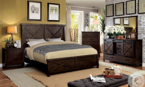 Bianca Dark Walnut Panel Bedroom Set from Furniture of America ...